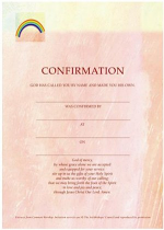 CONFIRMATION CERTIFICATE PEACH