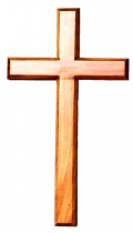 HANGING CROSS 40CM DARK WOOD