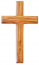 HANGING CROSS 25CM OLIVE WOOD