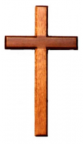 HANGING CROSS 20CM DARK WOOD